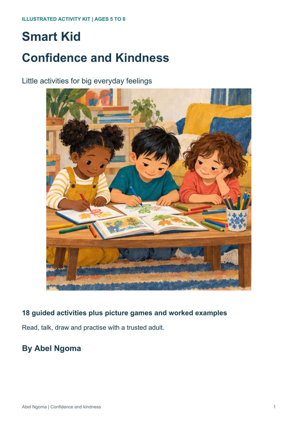 Smart Kid Confidence and Kindness activity book cover